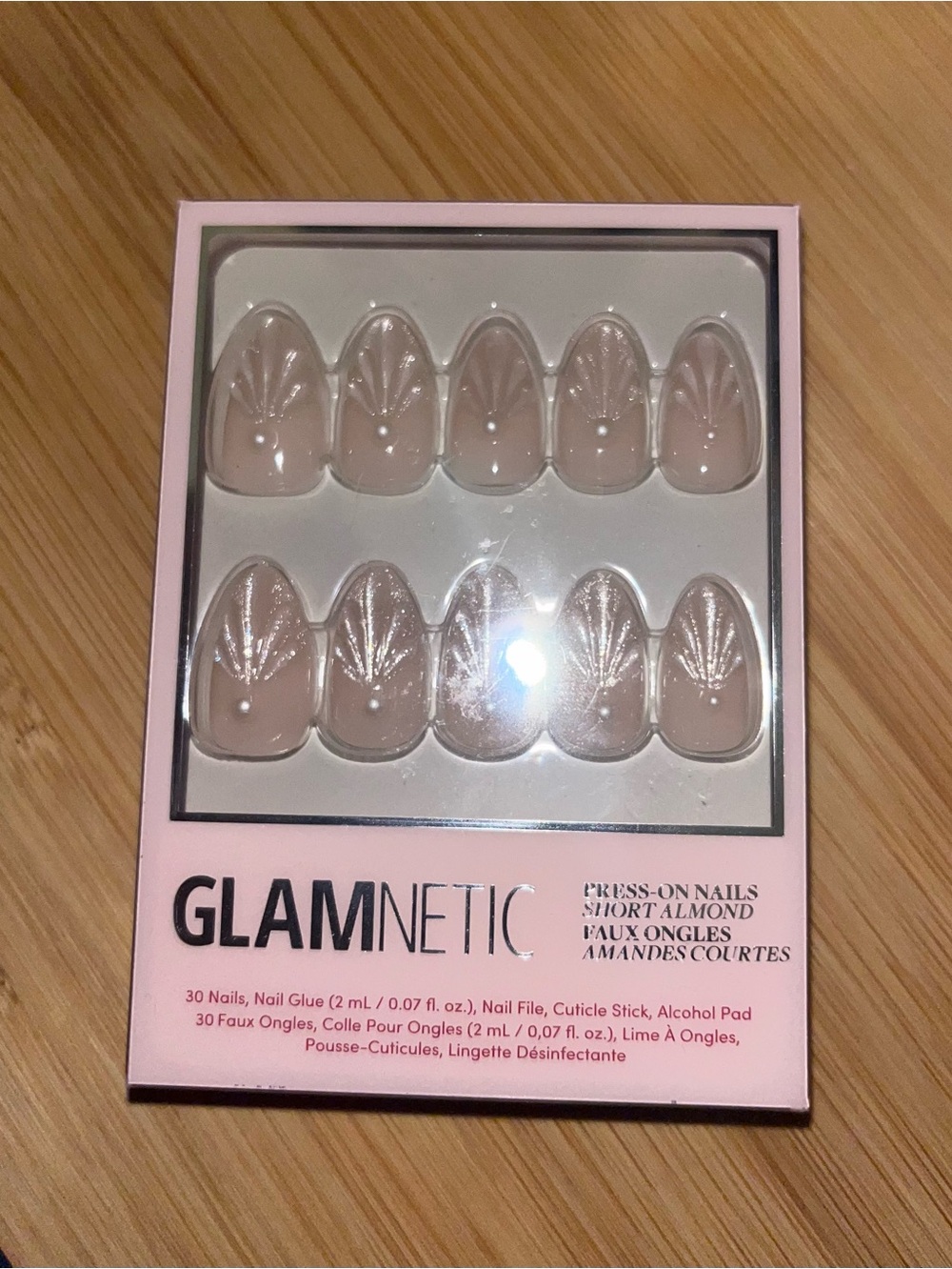 GLAMnetic Short Almond Press-On Nails in Nude Pink